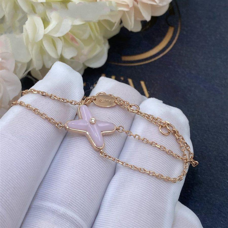 [⭐Luxery]JEUX BRACELET PINK MOP PINK GOLD 1 DIAMOND