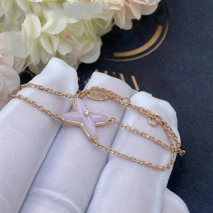 [⭐Luxery]JEUX BRACELET PINK MOP PINK GOLD 1 DIAMOND