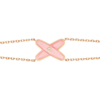 [⭐Luxery]JEUX BRACELET PINK MOP PINK GOLD 1 DIAMOND
