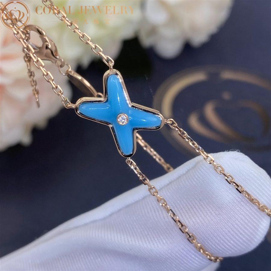 [⭐Luxery]JEUX BRACELET TURQUOISE PINK GOLD 1 DIAMOND