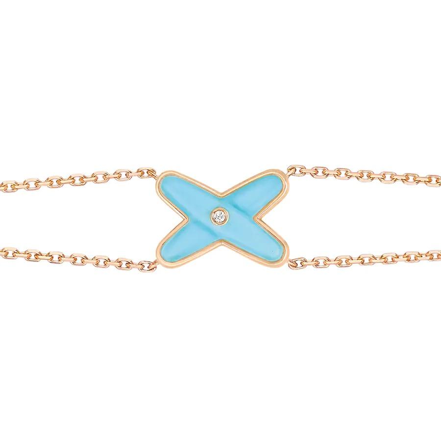 [⭐Luxery]JEUX BRACELET TURQUOISE PINK GOLD 1 DIAMOND
