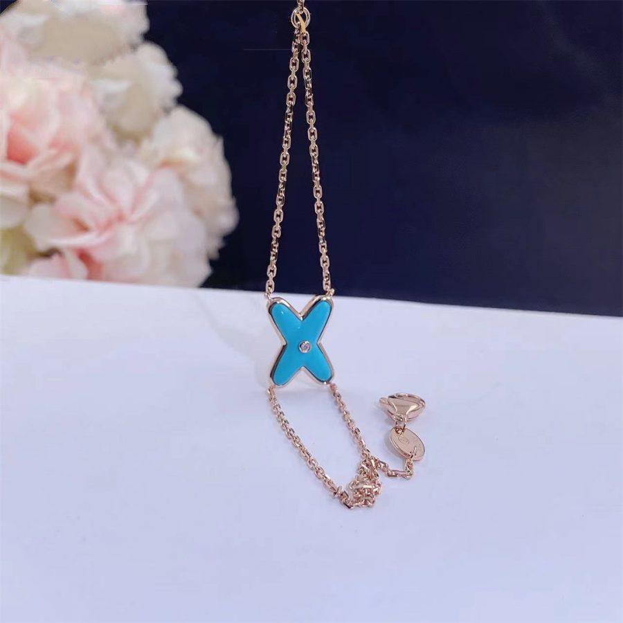 [⭐Luxery]JEUX BRACELET TURQUOISE PINK GOLD 1 DIAMOND