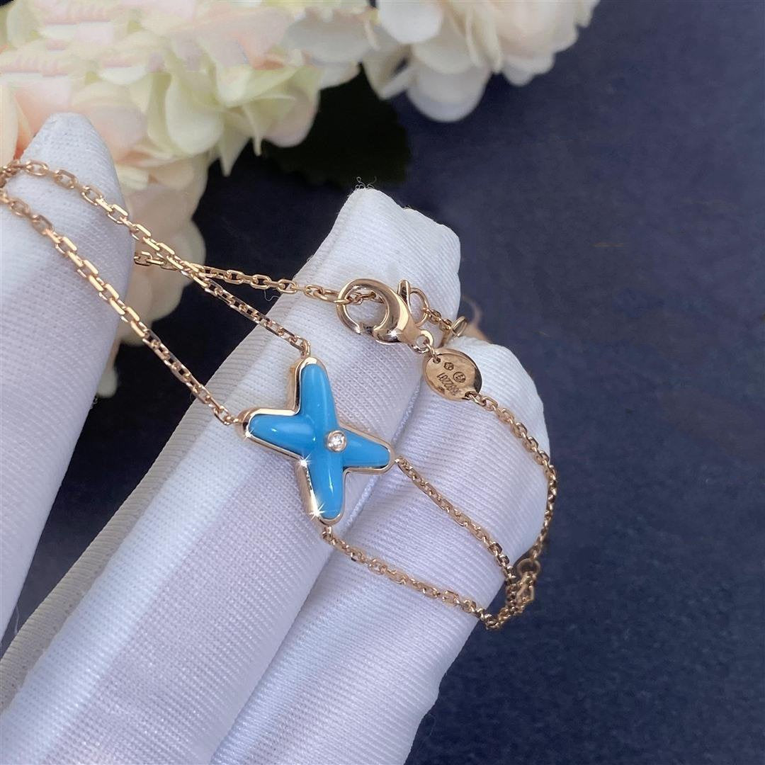 [⭐Luxery]JEUX BRACELET TURQUOISE PINK GOLD 1 DIAMOND
