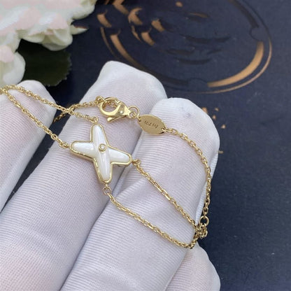 [⭐Luxery]JEUX BRACELET WHITE MOP GOLD 1 DIAMOND
