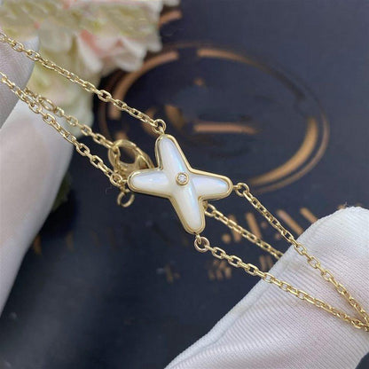 [⭐Luxery]JEUX BRACELET WHITE MOP GOLD 1 DIAMOND