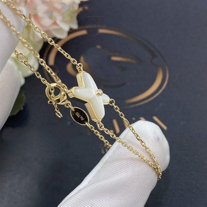 [⭐Luxery]JEUX BRACELET WHITE MOP GOLD 1 DIAMOND