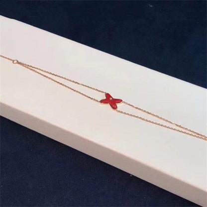 [⭐Luxery]JEUX BRACELET CARNELIAN PINK GOLD 1 DIAMOND