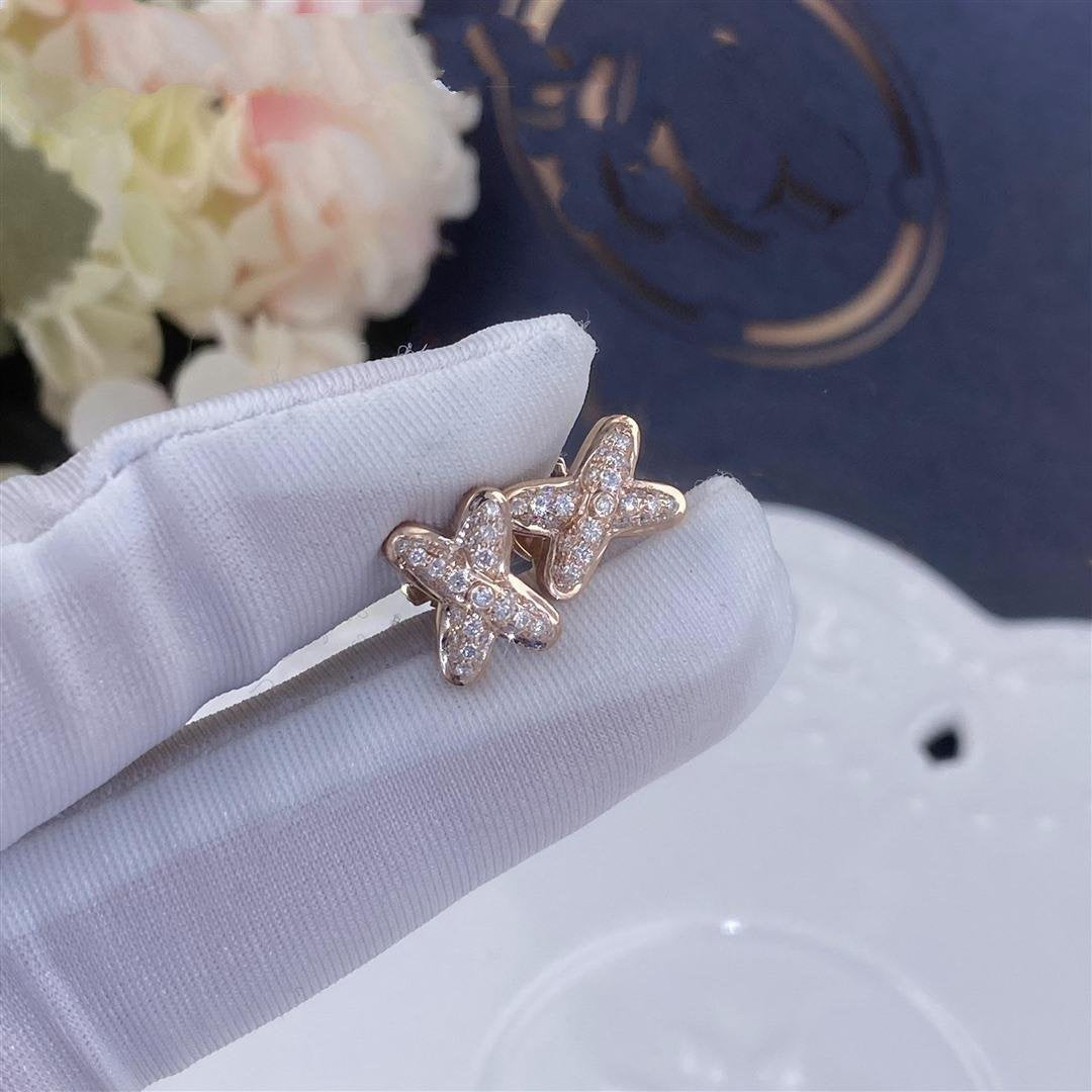 [⭐Luxery]JEUX DE PINK GOLD DIAMOND EARRINGS