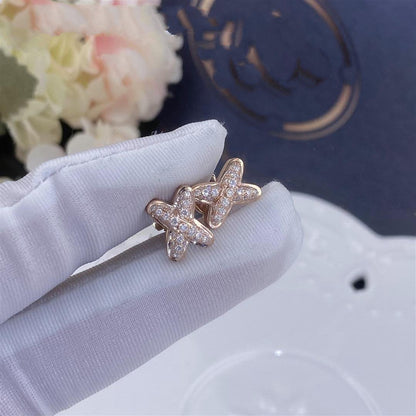 [⭐Luxery]JEUX DE PINK GOLD DIAMOND EARRINGS