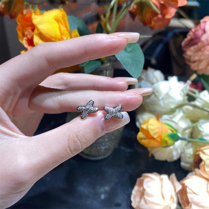 [⭐Luxery]JEUX DE SILVER DIAMOND EARRINGS