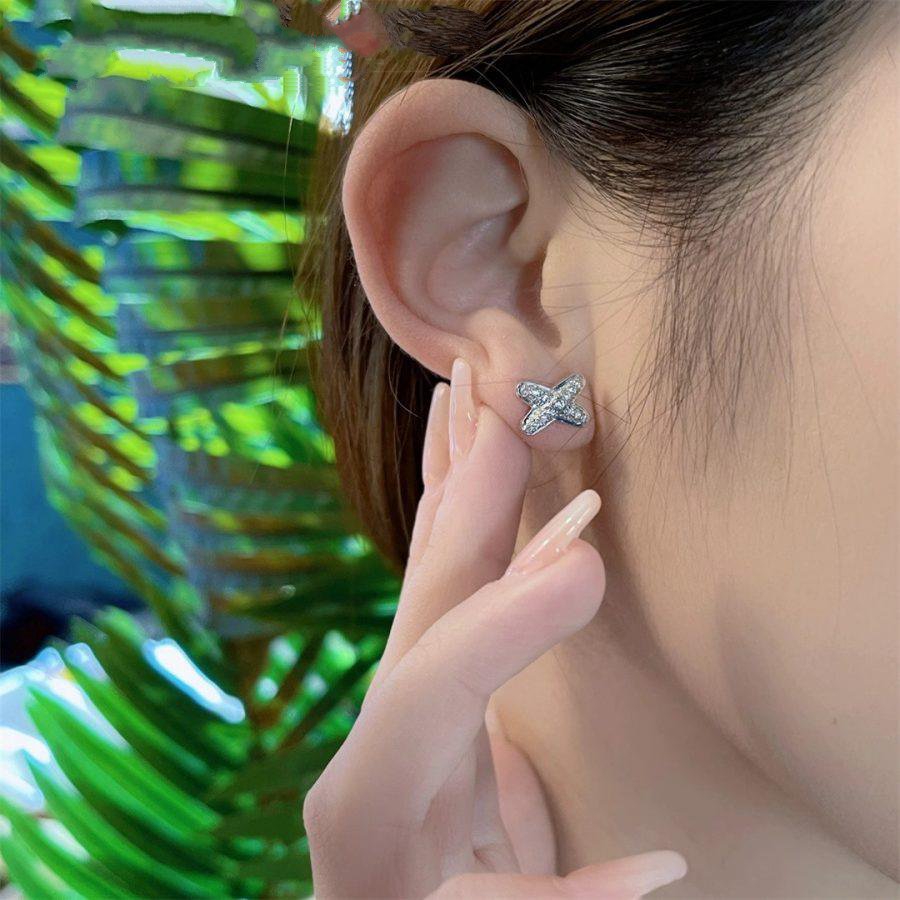 [⭐Luxery]JEUX DE SILVER DIAMOND EARRINGS
