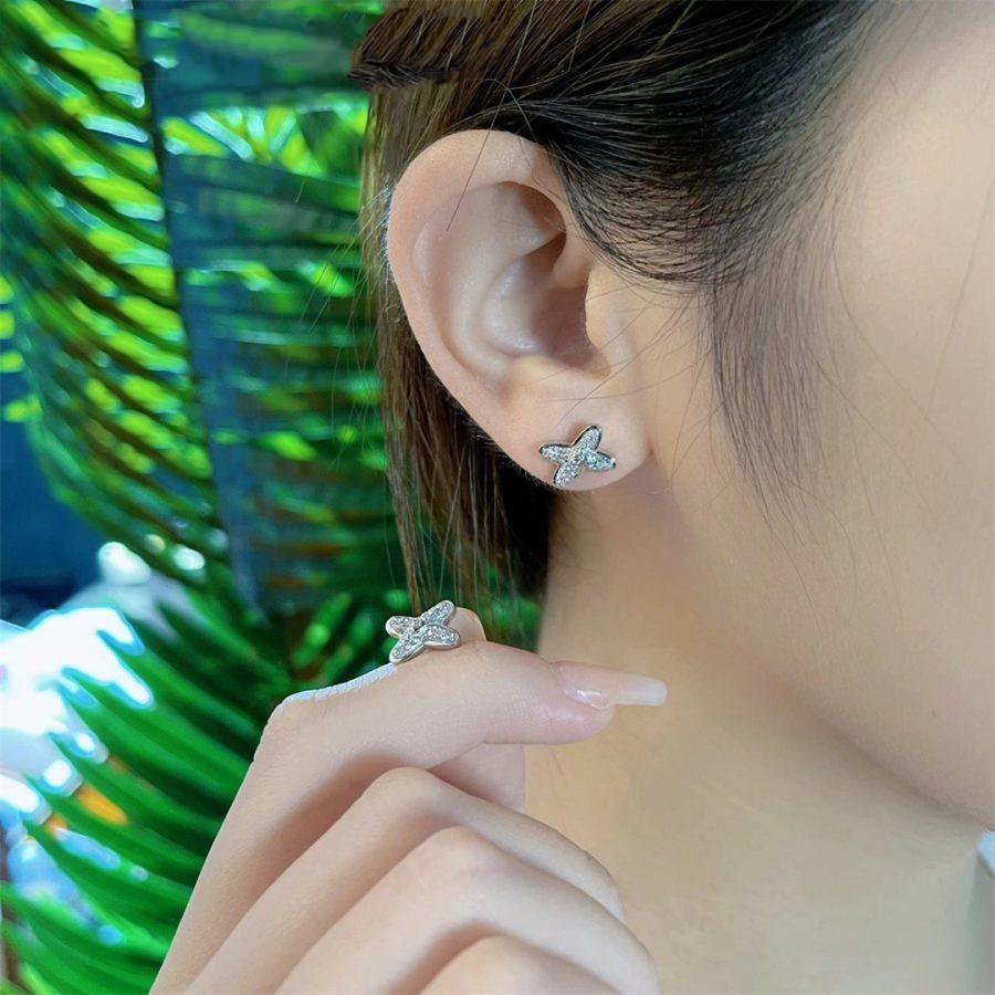 [⭐Luxery]JEUX DE SILVER DIAMOND EARRINGS