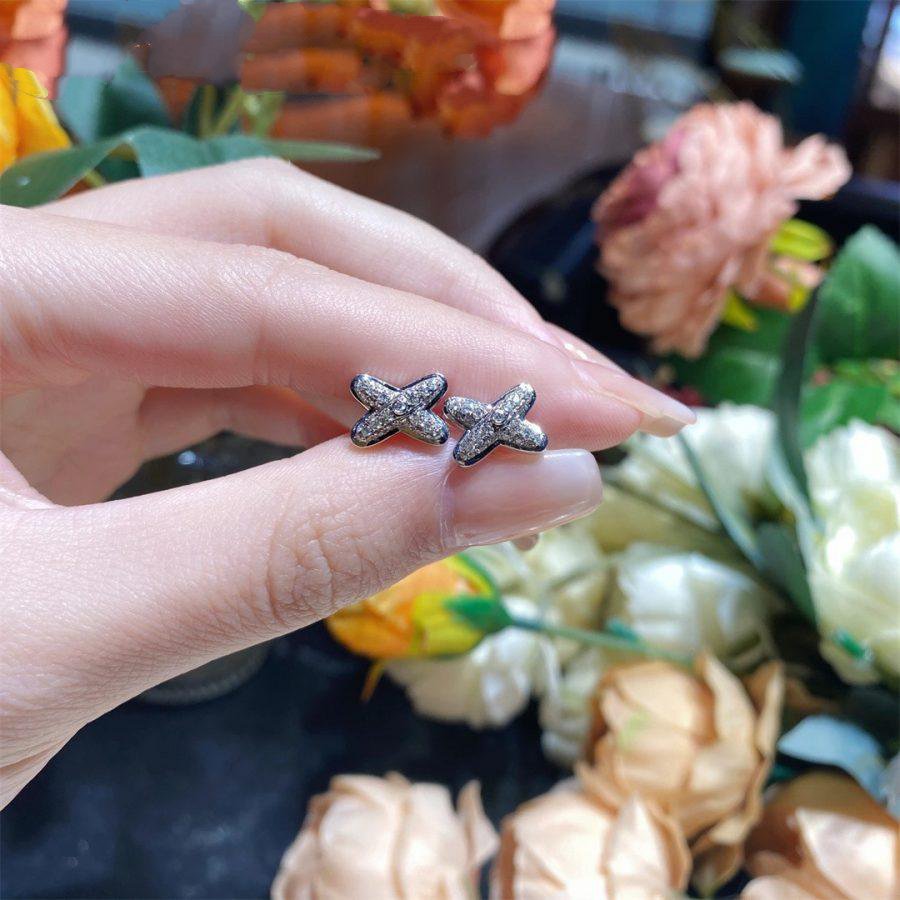 [⭐Luxery]JEUX DE SILVER DIAMOND EARRINGS