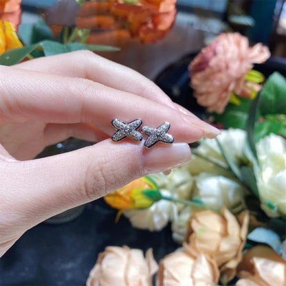 [⭐Luxery]JEUX DE SILVER DIAMOND EARRINGS