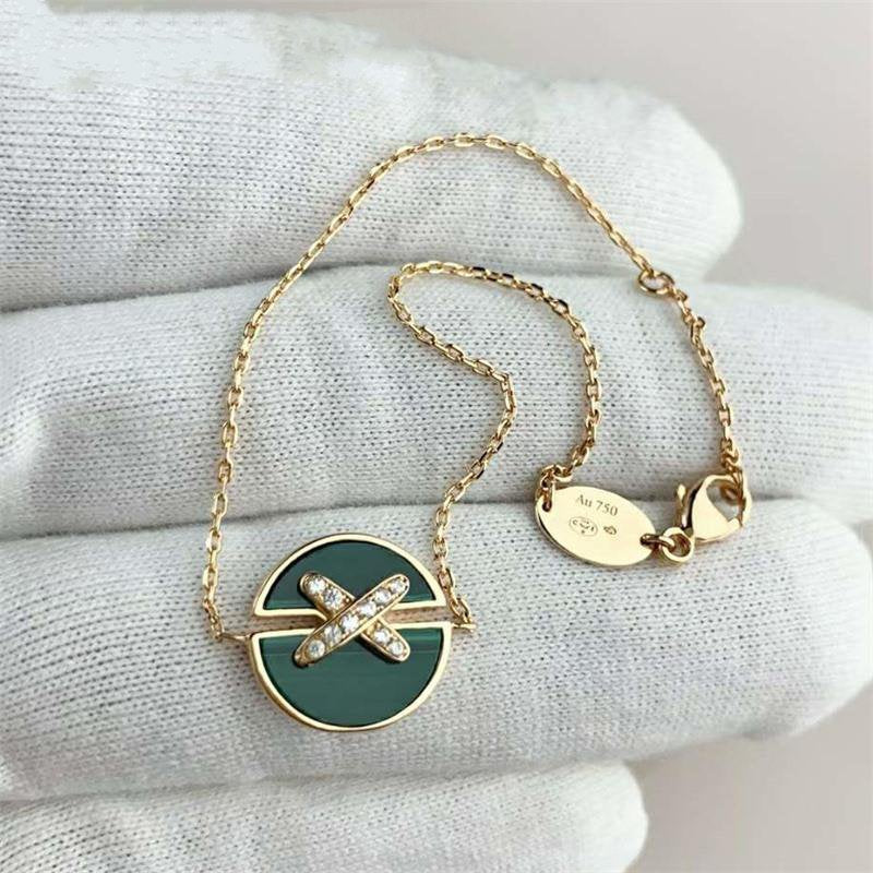 [⭐Luxery]JEUX DE BRACELET MALACHITE PINK GOLD DIAMONDS