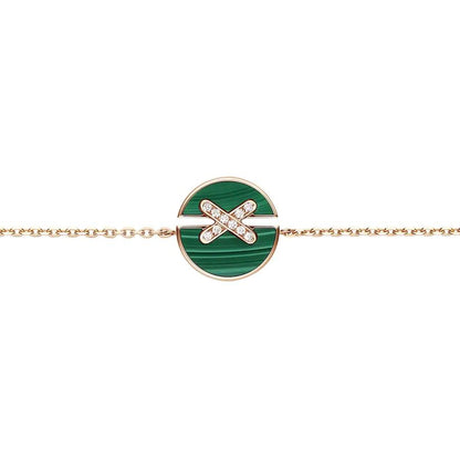 [⭐Luxery]JEUX DE BRACELET MALACHITE PINK GOLD DIAMONDS