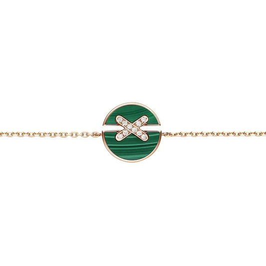 [⭐Luxery]JEUX DE BRACELET MALACHITE PINK GOLD DIAMONDS