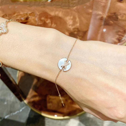 [⭐Luxery]JEUX DE BRACELET MOP PINK GOLD DIAMONDS