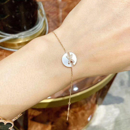 [⭐Luxery]JEUX DE BRACELET MOP PINK GOLD DIAMONDS