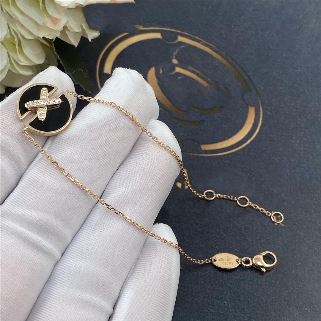 [⭐Luxery]JEUX DE BRACELET ONYX PINK GOLD DIAMOND