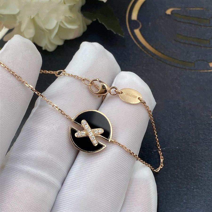 [⭐Luxery]JEUX DE BRACELET ONYX PINK GOLD DIAMOND