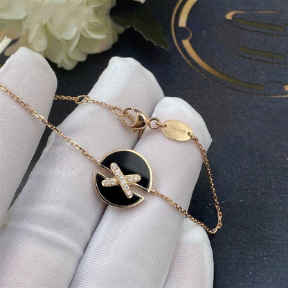 [⭐Luxery]JEUX DE BRACELET ONYX PINK GOLD DIAMOND