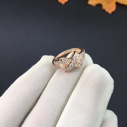 [⭐Luxery]JEUX DE RING PINK GOLD DIAMOND