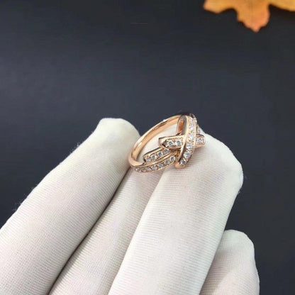 [⭐Luxery]JEUX DE RING PINK GOLD DIAMOND