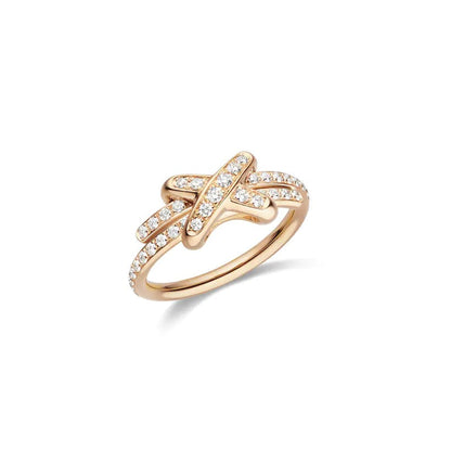 [⭐Luxery]JEUX DE RING PINK GOLD DIAMOND