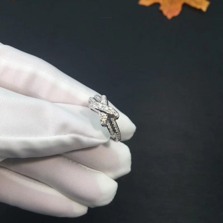 [⭐Luxery]JEUX DE SILVER DIAMOND RING