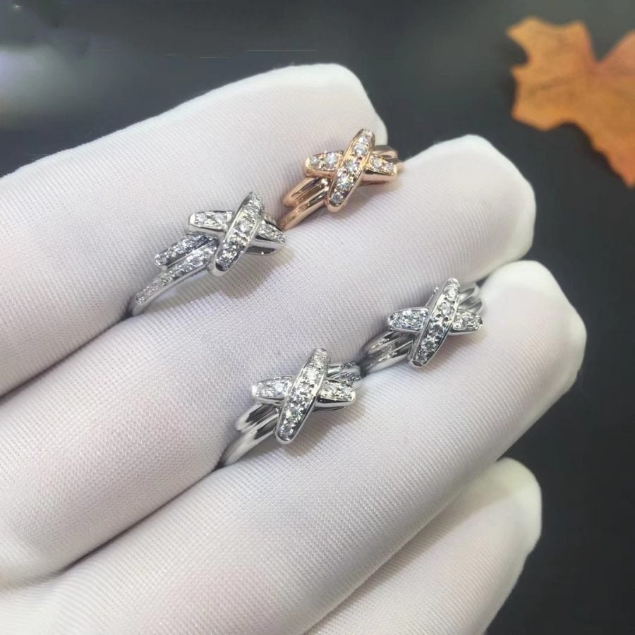 [⭐Luxery]JEUX DE SILVER DIAMOND RING