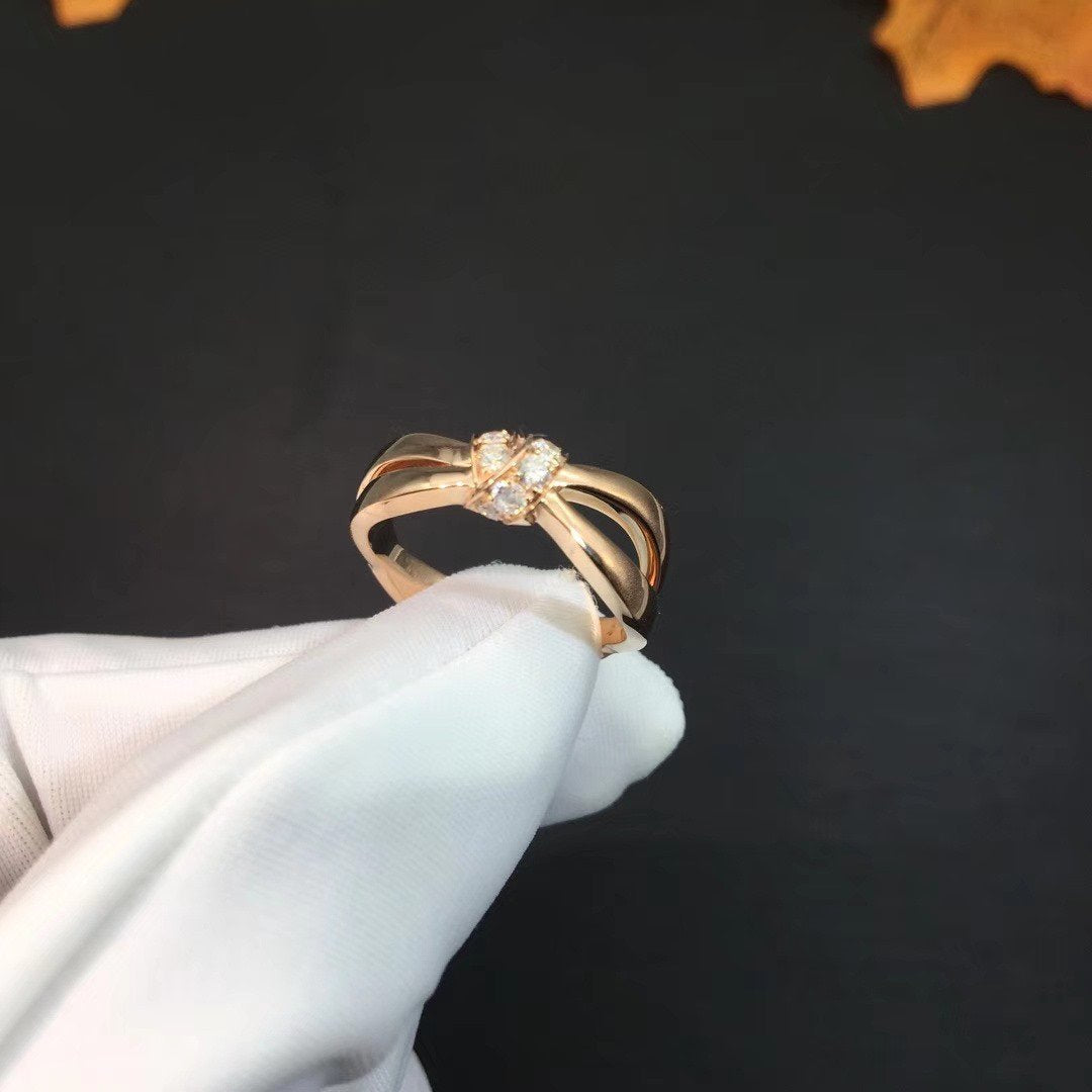 [⭐Luxery]LIENS RING PINK GOLD DIAMOND