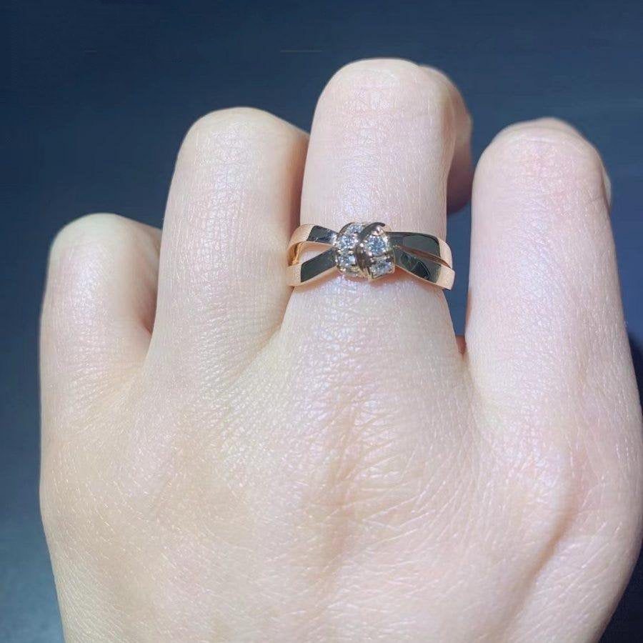 [⭐Luxery]LIENS RING PINK GOLD DIAMOND