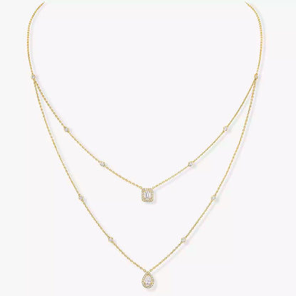 [⭐Luxery]Diamond Necklace My Twin 2 Rows