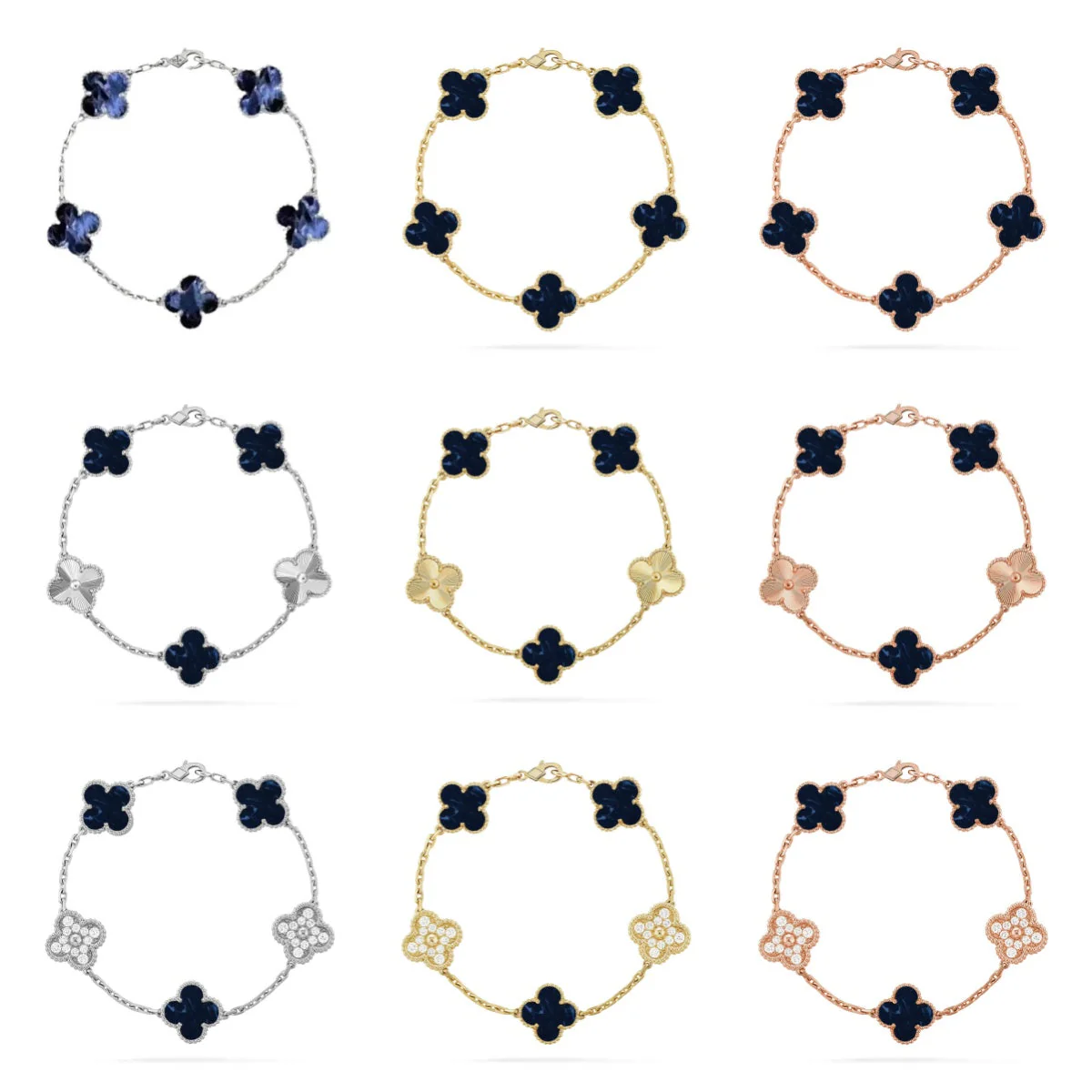 [⭐Luxery]CLOVER 5 MOTIF PIETERSITE BRACELET COLLECTION