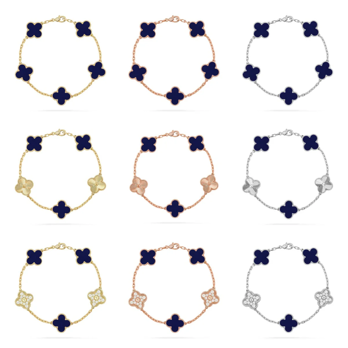 [⭐Luxery]CLOVER 5 MOTIF LAPIS LAZULI BRACELET COLLECTION