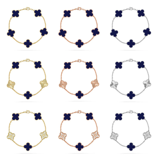 [⭐Luxery]CLOVER 5 MOTIF LAPIS LAZULI BRACELET COLLECTION