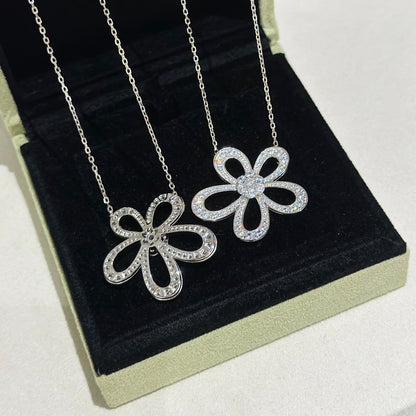 [⭐Luxery]FLOWERLACE NECKLACE FULL DIAMONDS