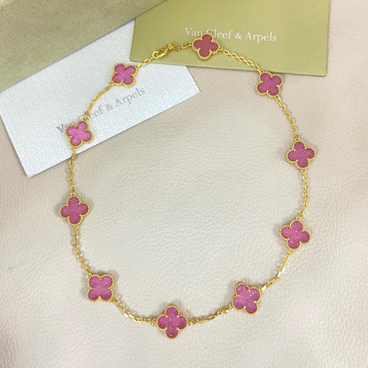 [⭐Luxery]CLOVER 10 MOTIFS  NEW BUBBLE PINK ENAMEL