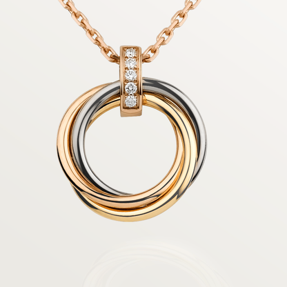 [⭐Luxery]TRINITY NECKLACE GOLD  DIAMONDS