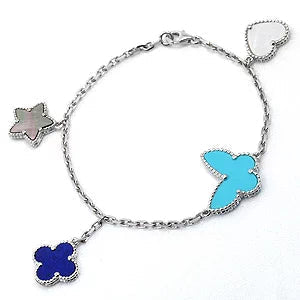 [⭐Luxery]LUCKY SPRING SILVER BRACELET 4 MOTIF