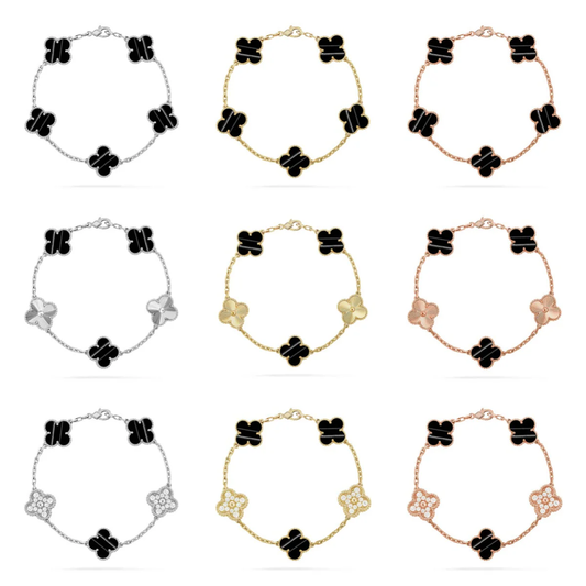 [⭐Luxery] CLOVER 5 MOTIF PULSAR STONE BRACELET COLLECTION