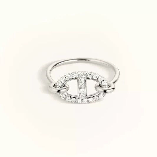 [⭐Luxery]RONDE SMALL SILVER DIAMOND RING