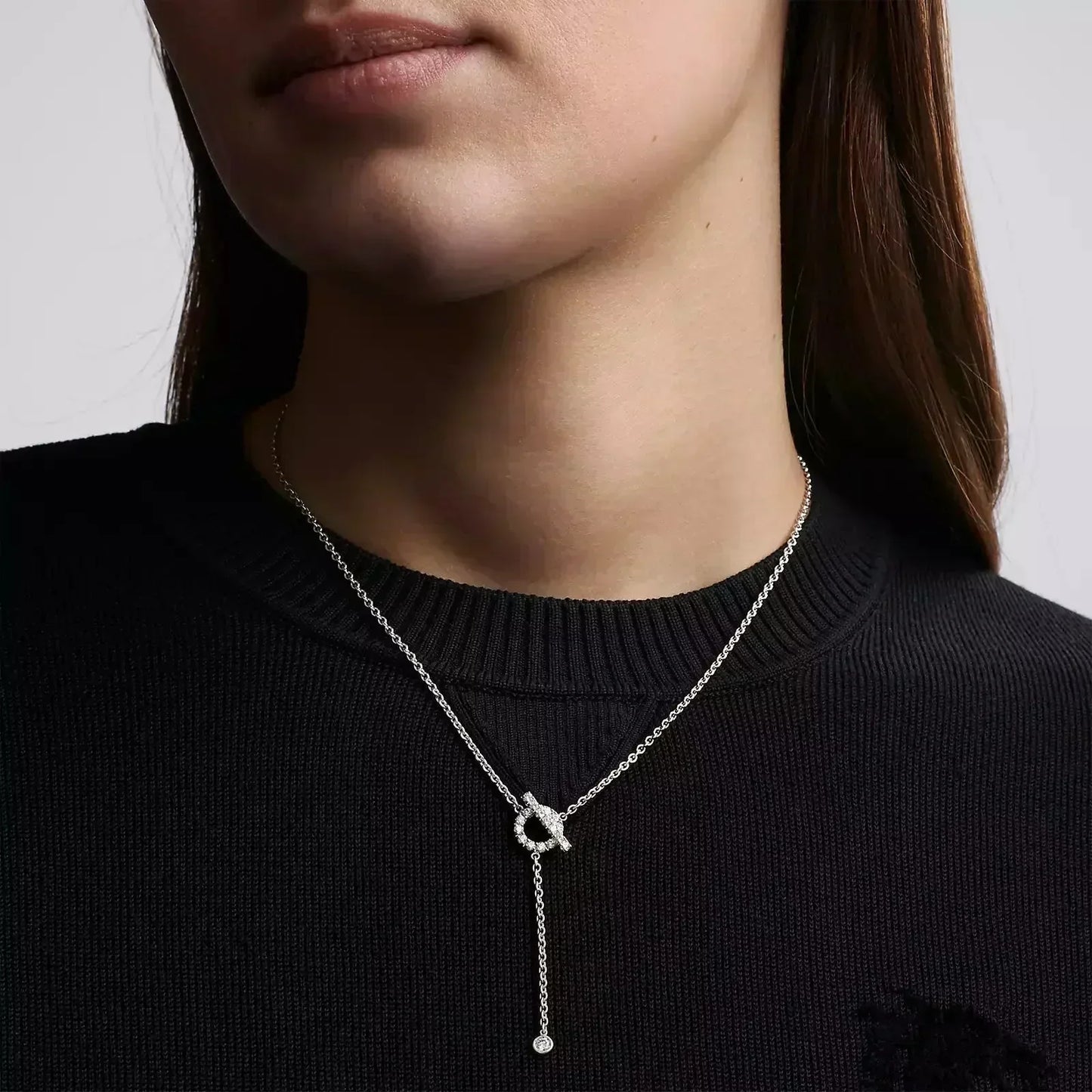 [⭐Luxery]FINESSE SILVER DIAMOND NECKLACE