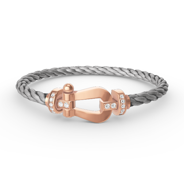 [⭐Luxery]FORCE LARGE HORSESHOE HALF DIAMOND BRACELET ROSE GOLD