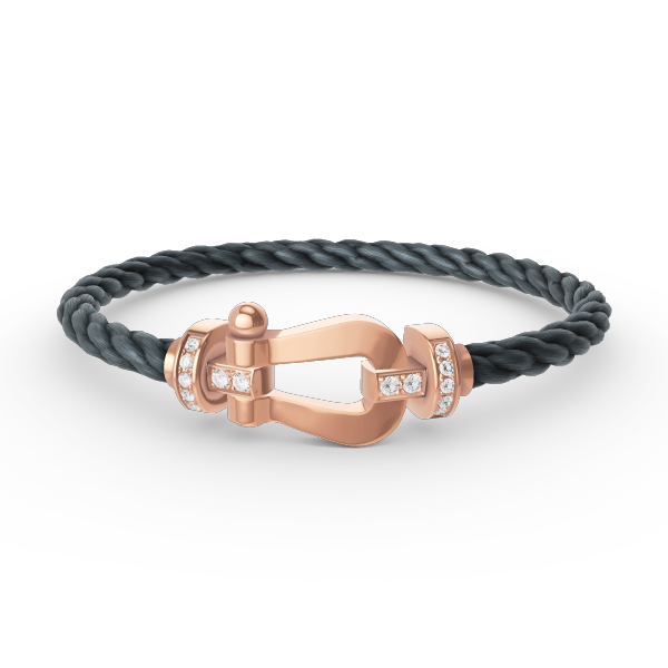 [⭐Luxery]FORCE LARGE HORSESHOE HALF DIAMOND BRACELET ROSE GOLD
