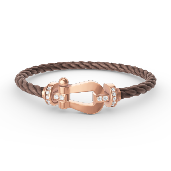 [⭐Luxery]FORCE LARGE HORSESHOE HALF DIAMOND BRACELET ROSE GOLD
