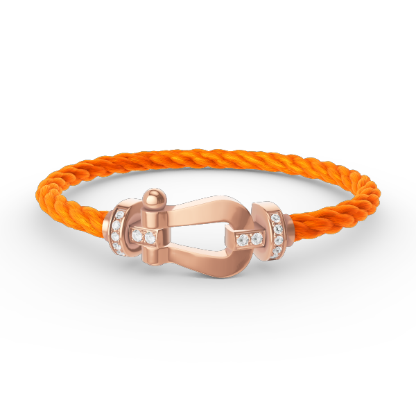 [⭐Luxery]FORCE LARGE HORSESHOE HALF DIAMOND BRACELET ROSE GOLD