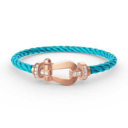 [⭐Luxery]FORCE LARGE HORSESHOE HALF DIAMOND BRACELET ROSE GOLD