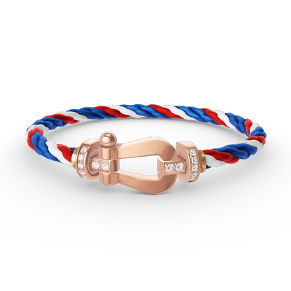 [⭐Luxery]FORCE LARGE HORSESHOE HALF DIAMOND BRACELET ROSE GOLD